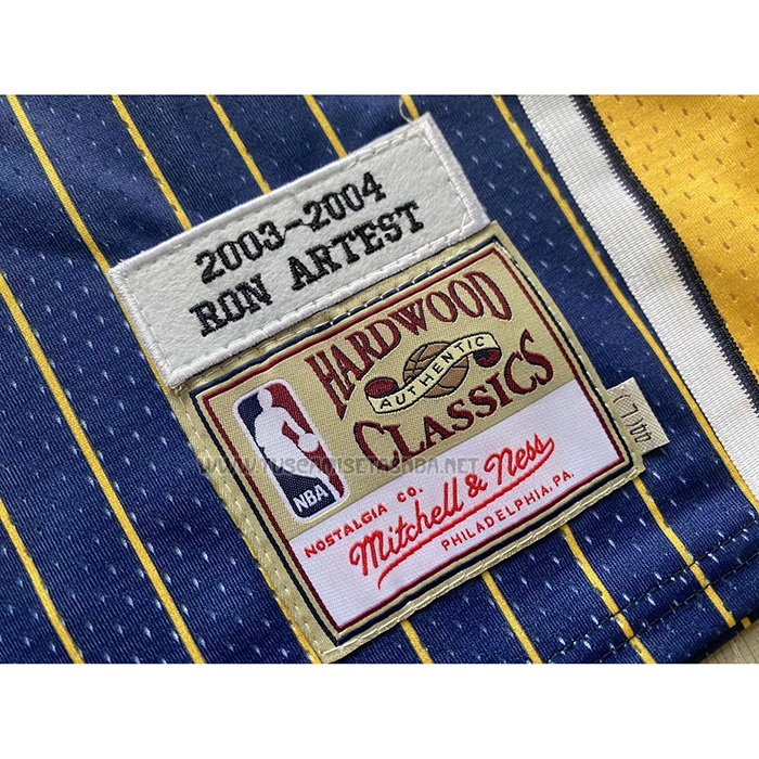 Camiseta Ron Artest NO 91 Indiana Pacers Mitchell & Ness 2003-04 Azul